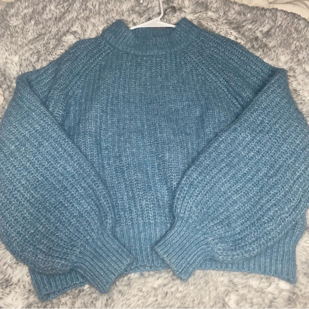 Blue Cropped Sweater